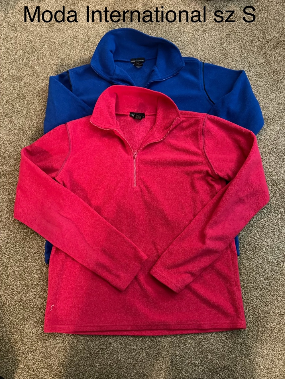 Moda International woMen Half-Zip 1/4 fleece -both sz S